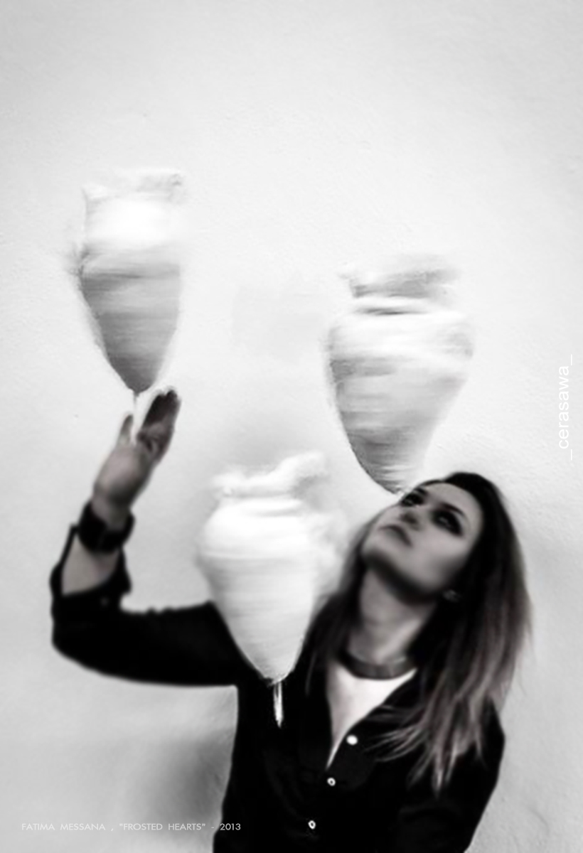 Fatima Messana, Frosted Hearts, trittico scultoreo, 40x20x30, 2013 - ph cerasawa